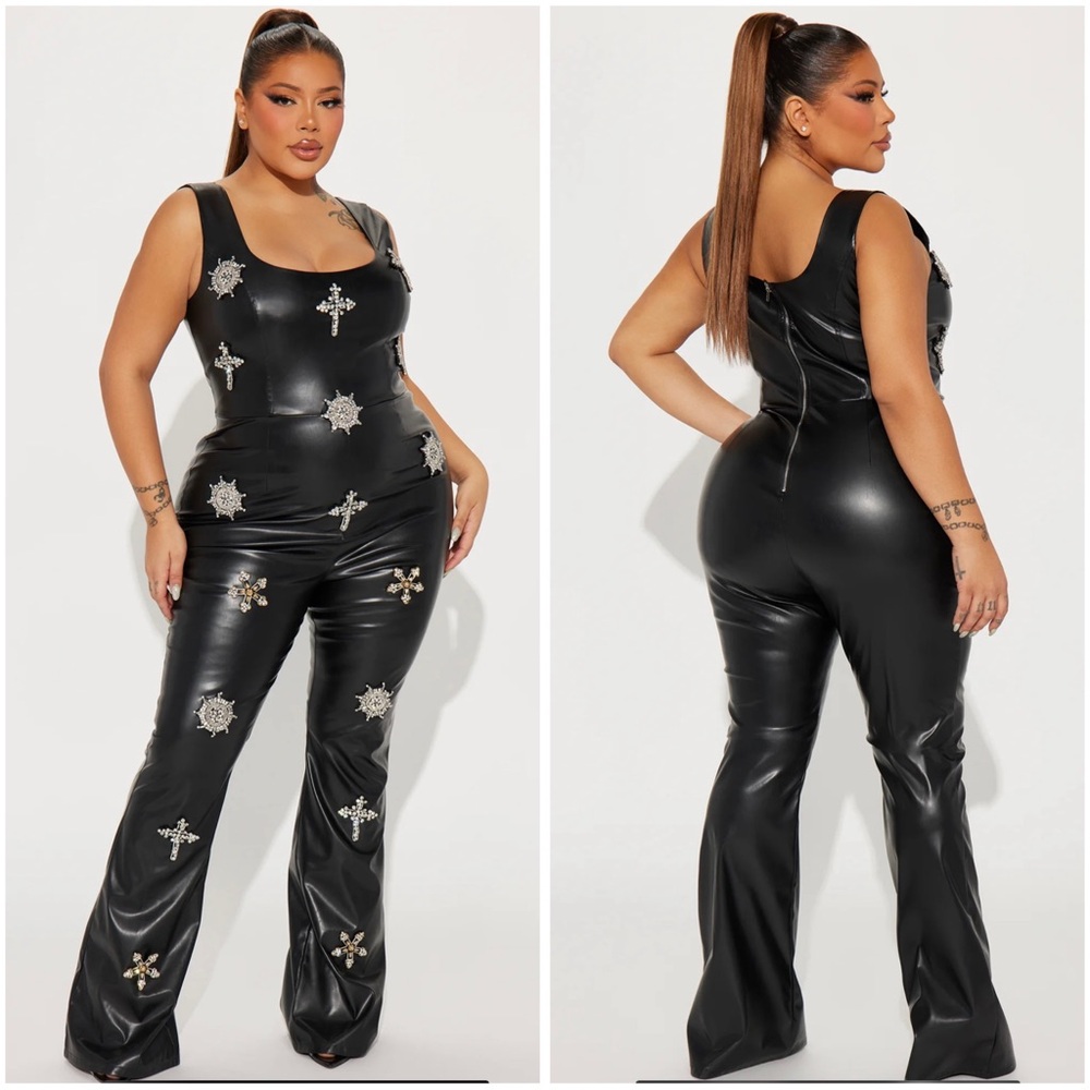 Faux Leather Jumpsuit